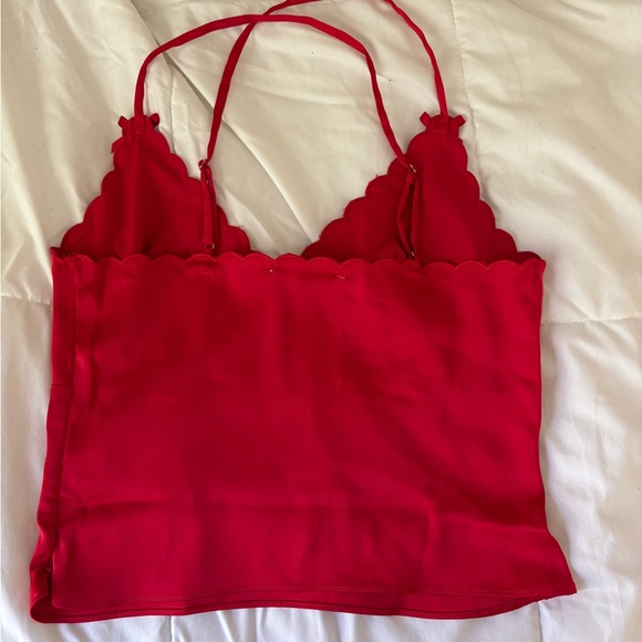 Red Satin Top - Picture 3 of 3